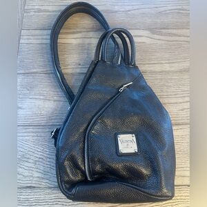 Valentina Black Leather Crossbody Bag